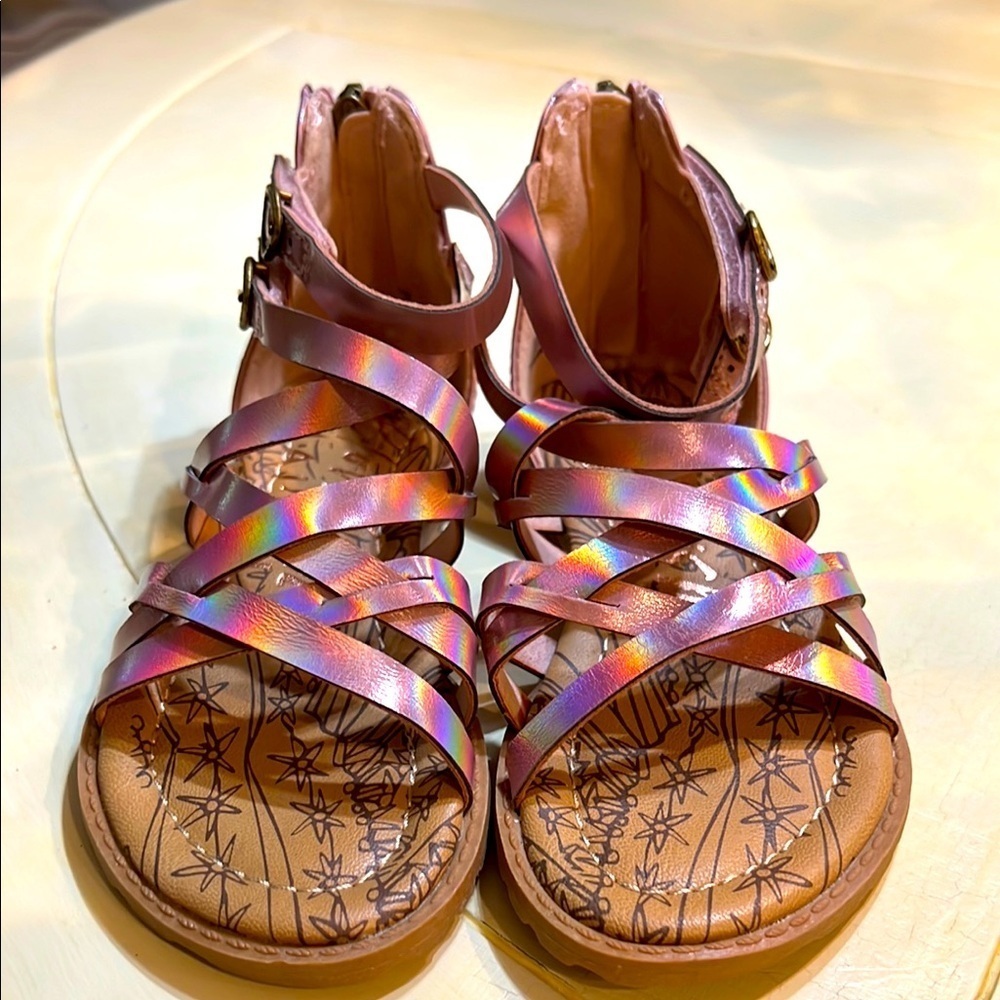 Iridescent Pink Strappy Sandals by Blowfish size 10